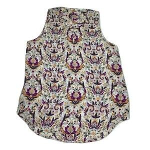 Violet + Claire Womens Blouse Size M Floral Paisley Sleeveless Keyhole Top
